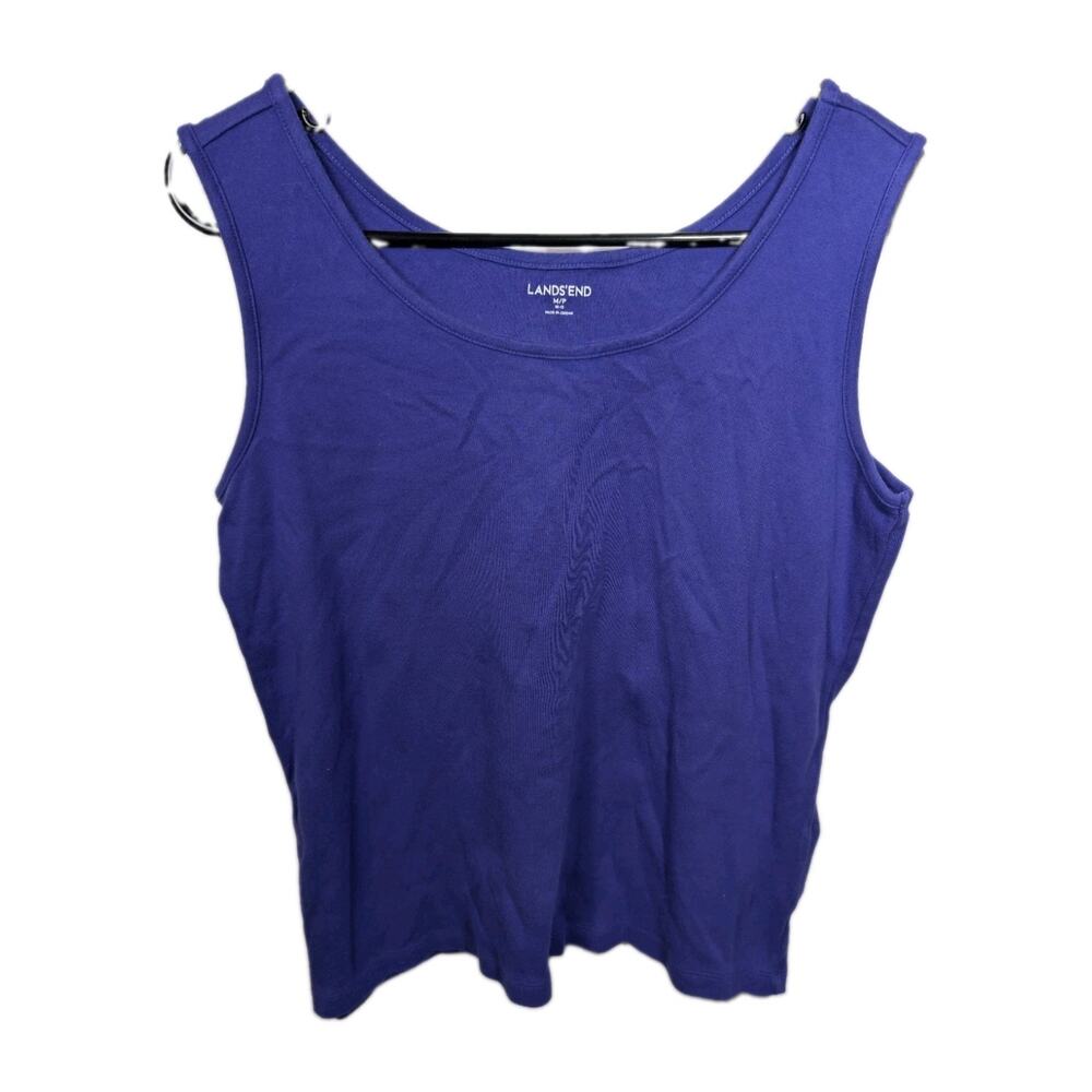 Lands' End Cobalt Blue Tank Top Shirt Women's 100% Cotton Sleeveless Size Medium